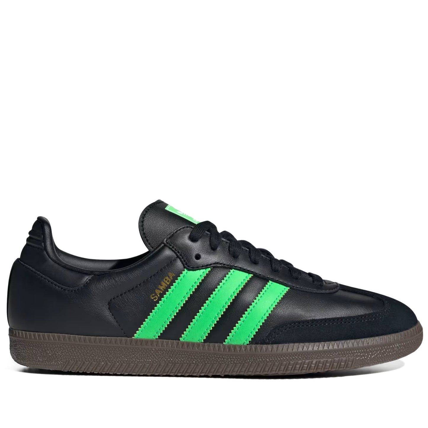Men's Adidas Samba OG Shoes - Core Black/Screaming Green/Gum