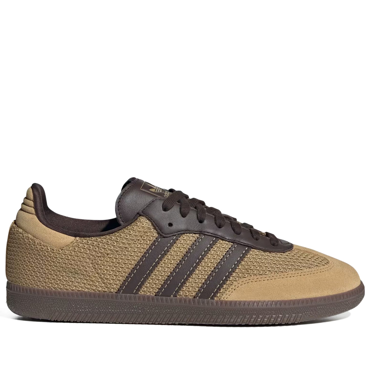 Men's Adidas Samba OG Shoes - Golden Beige/Dark Brown/Gum