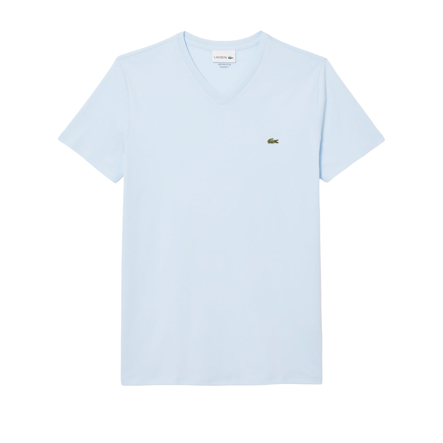 Men's Lacoste Lightweight Pima Cotton V-Neck T-Shirt - Light Blue