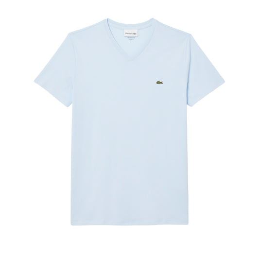 Men's Lacoste Lightweight Pima Cotton V-Neck T-Shirt - Light Blue