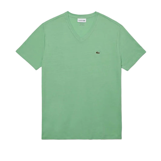 Green t-shirt with a brand logo on a white background