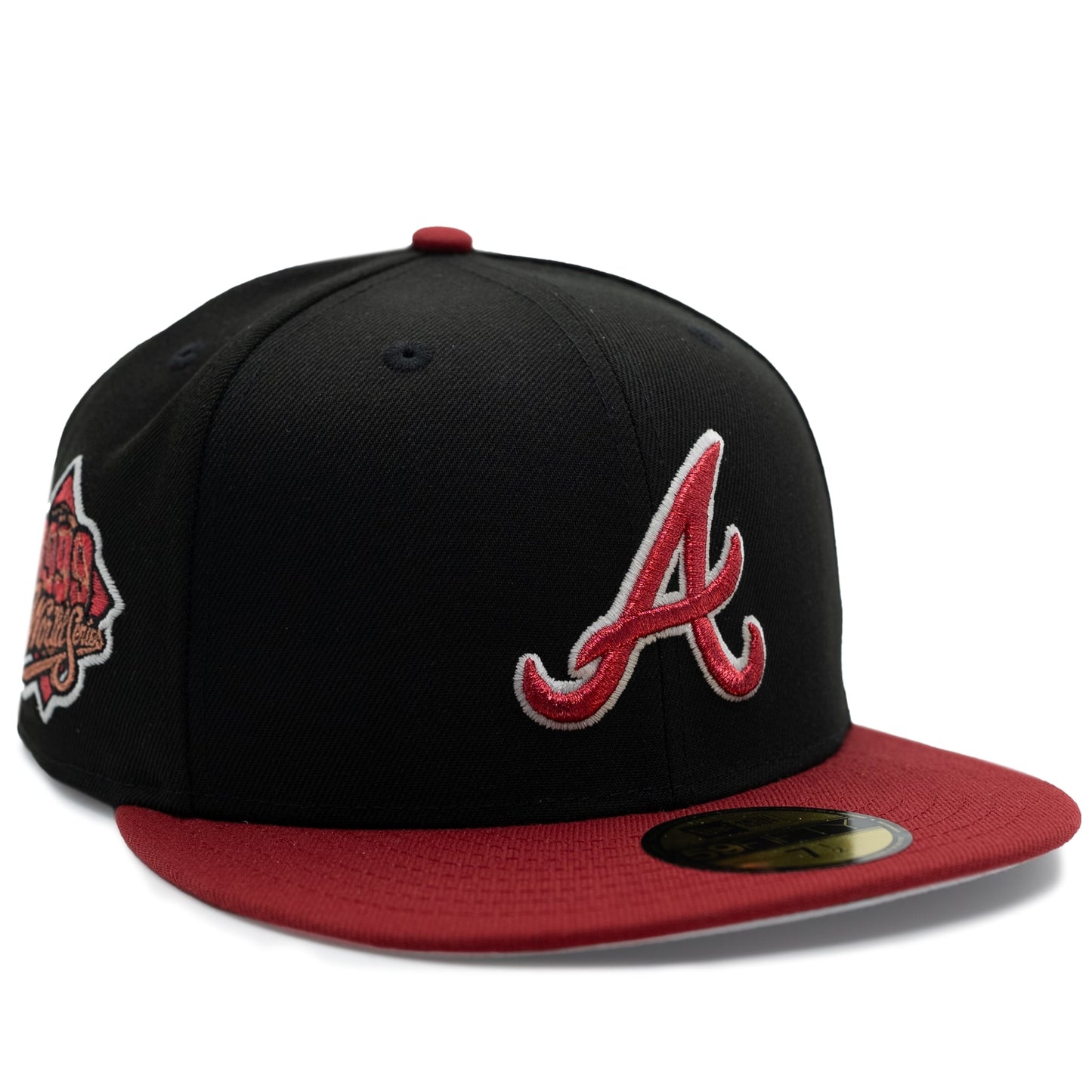 New Era Atlanta Braves 59FIFTY Fitted Hat black red