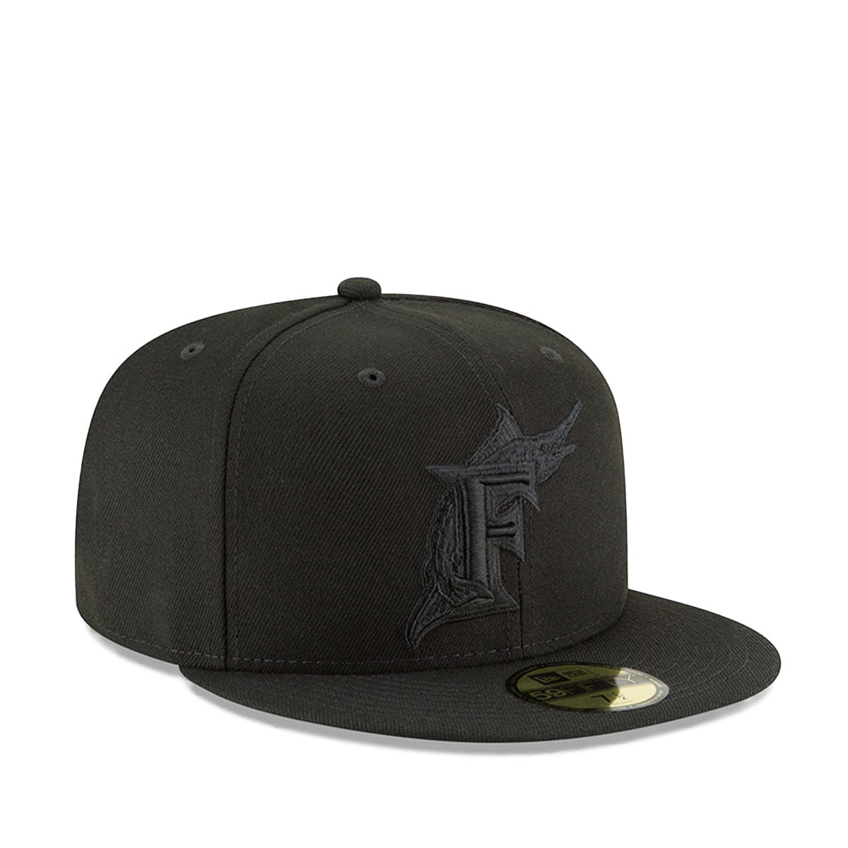 New Era Florida Marlins 9FIFTY Snapback Hat - Black/Black