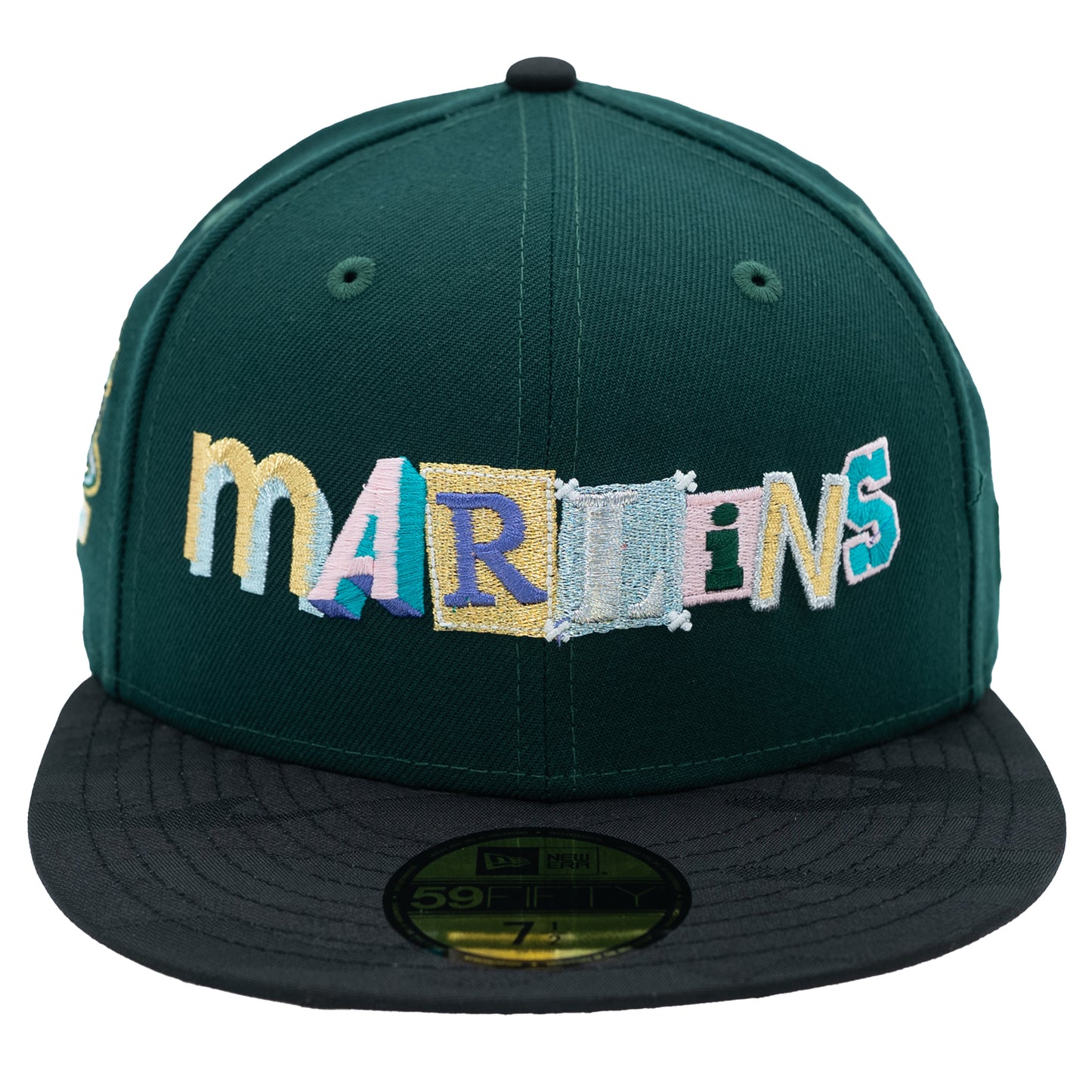 New Era Florida Marlins 59Fifty Fitted Hat - Dark Green