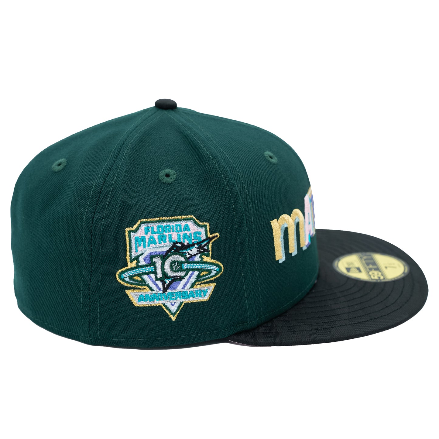 New Era Florida Marlins 59Fifty Fitted Hat - Dark Green