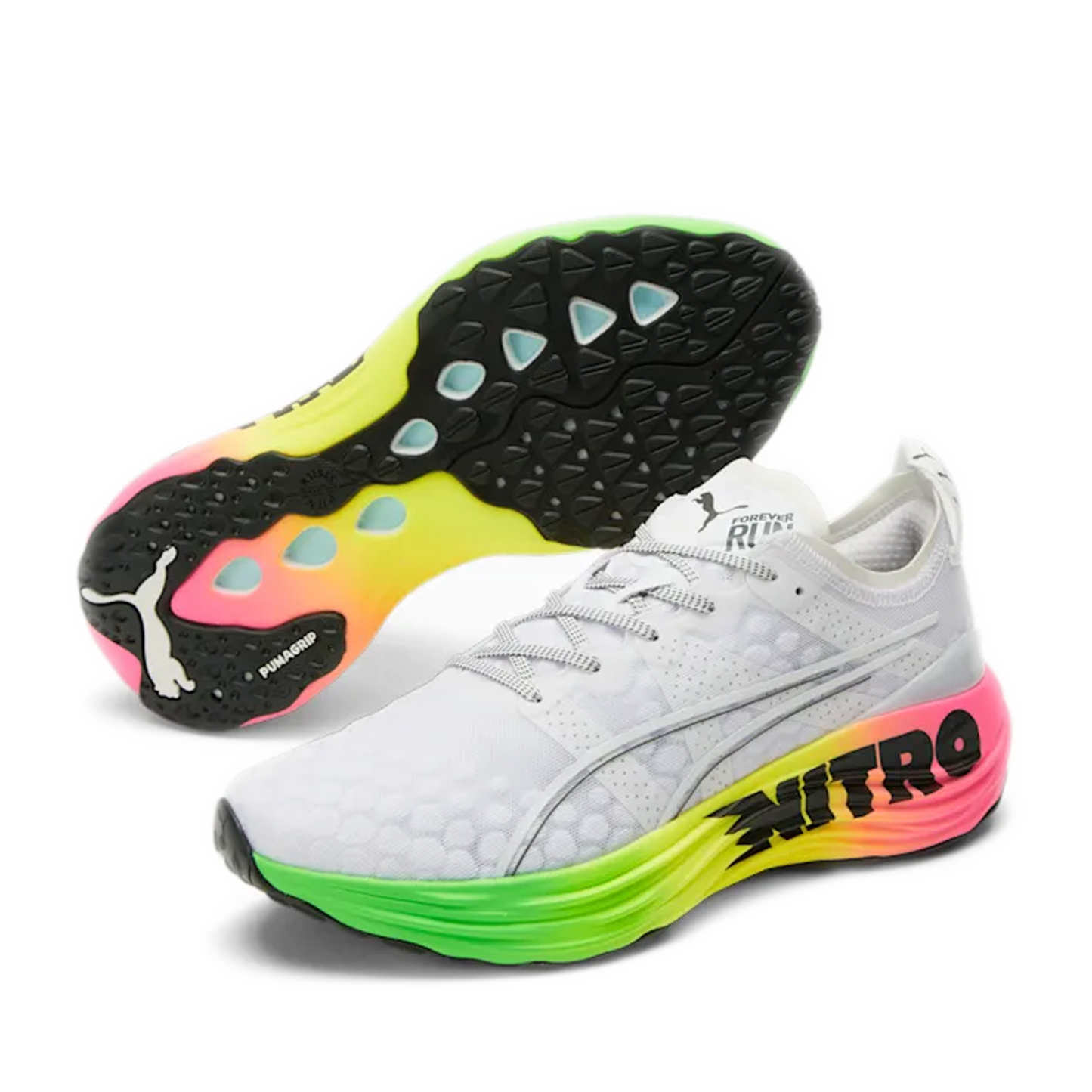Men's Puma ForeverRUN NITRO Futrograde - White/ Green Gecko