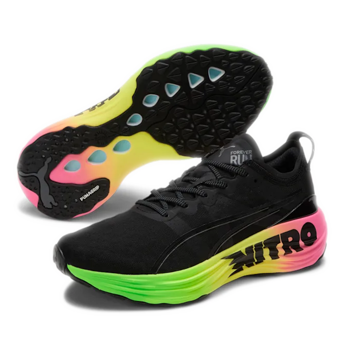 Men's Puma ForeverRUN NITRO Futrograde - Black/ Green Gecko