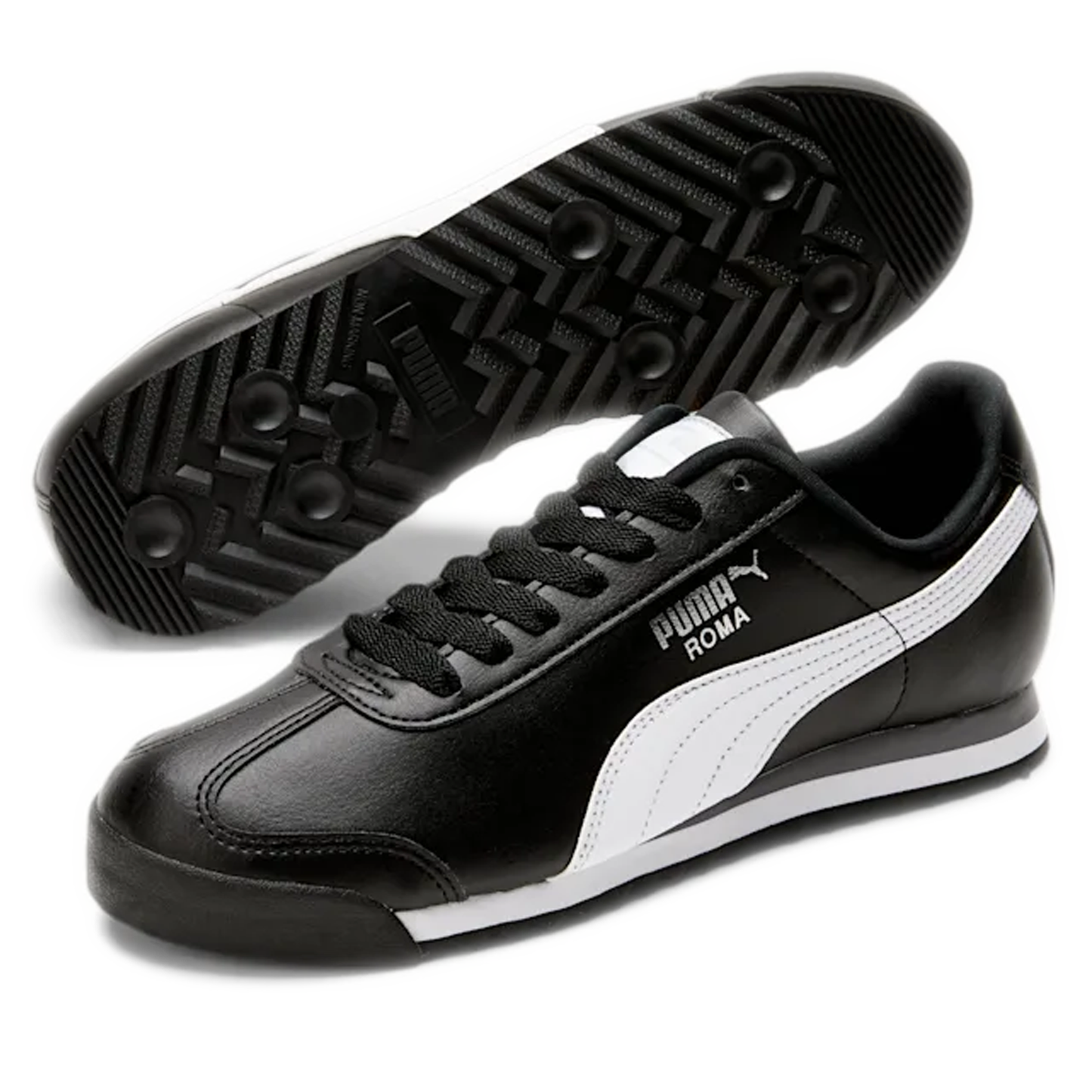 Men's Puma Roma Basic Shoes - Black/ White