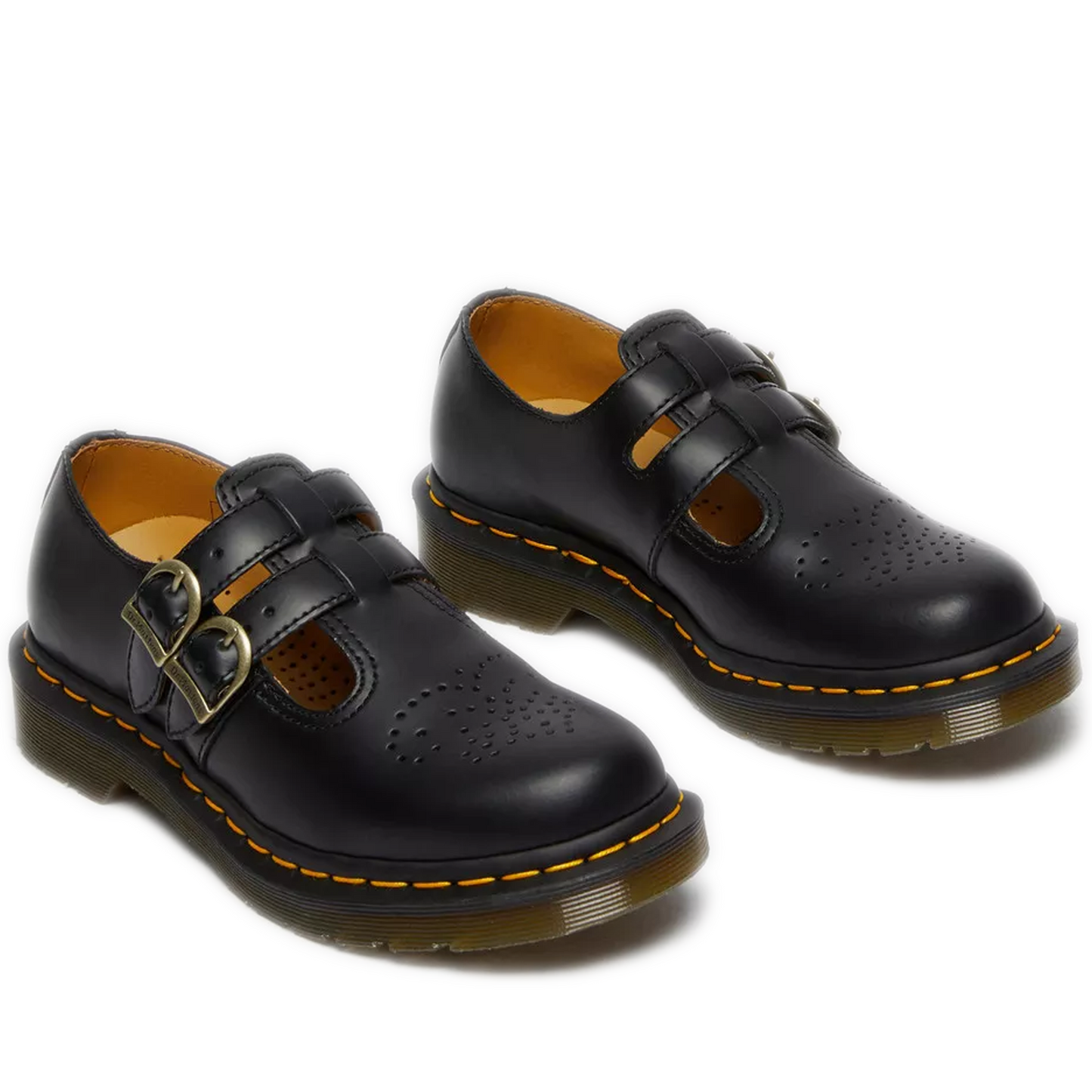 Women's Dr. Martens 8065 Smooth Leather Mary Jane Shoes - Black Smooth