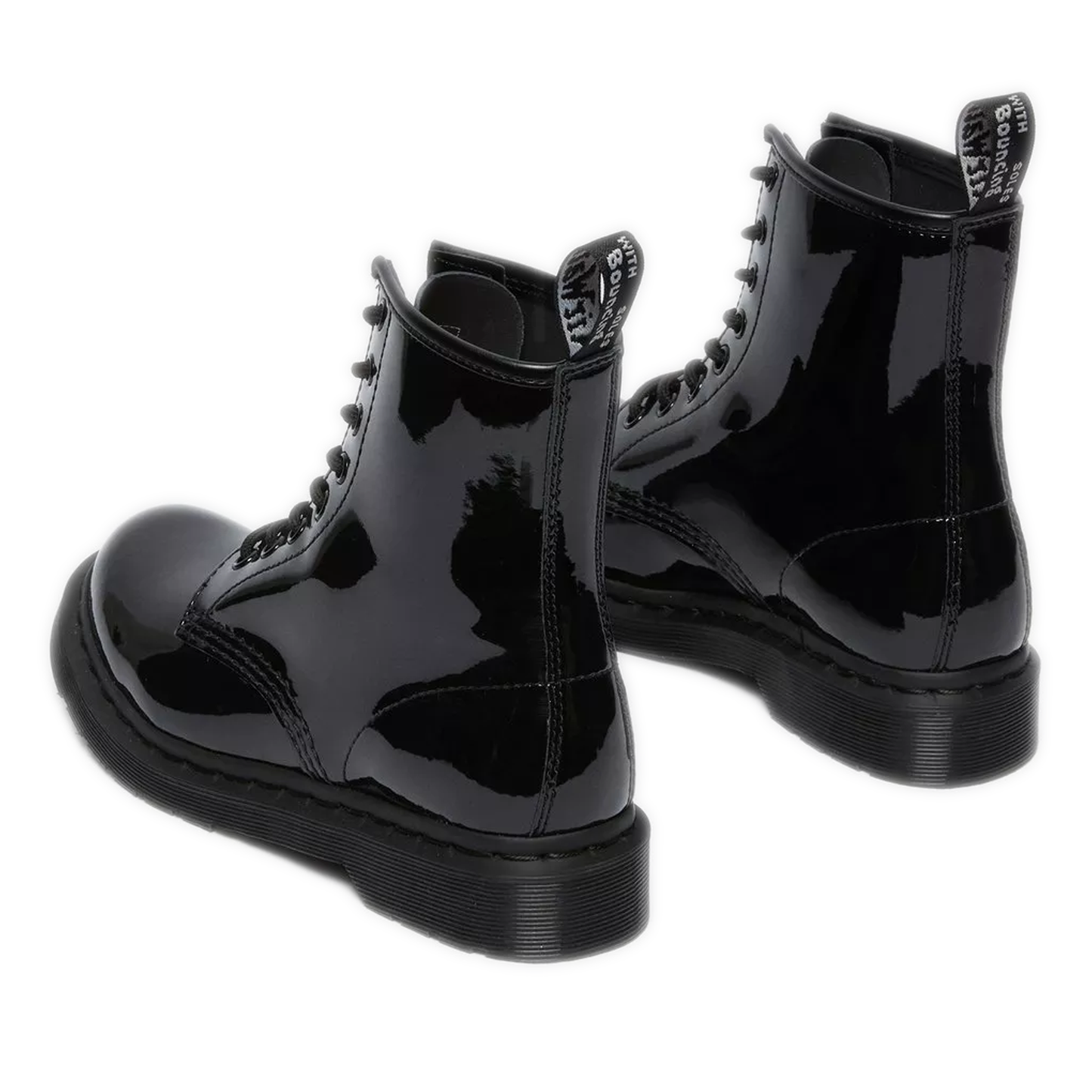 Women's Dr. Martens 1460 Mono Patent Leather Lace Up Boots - Black Lucido/ Patent Lamper