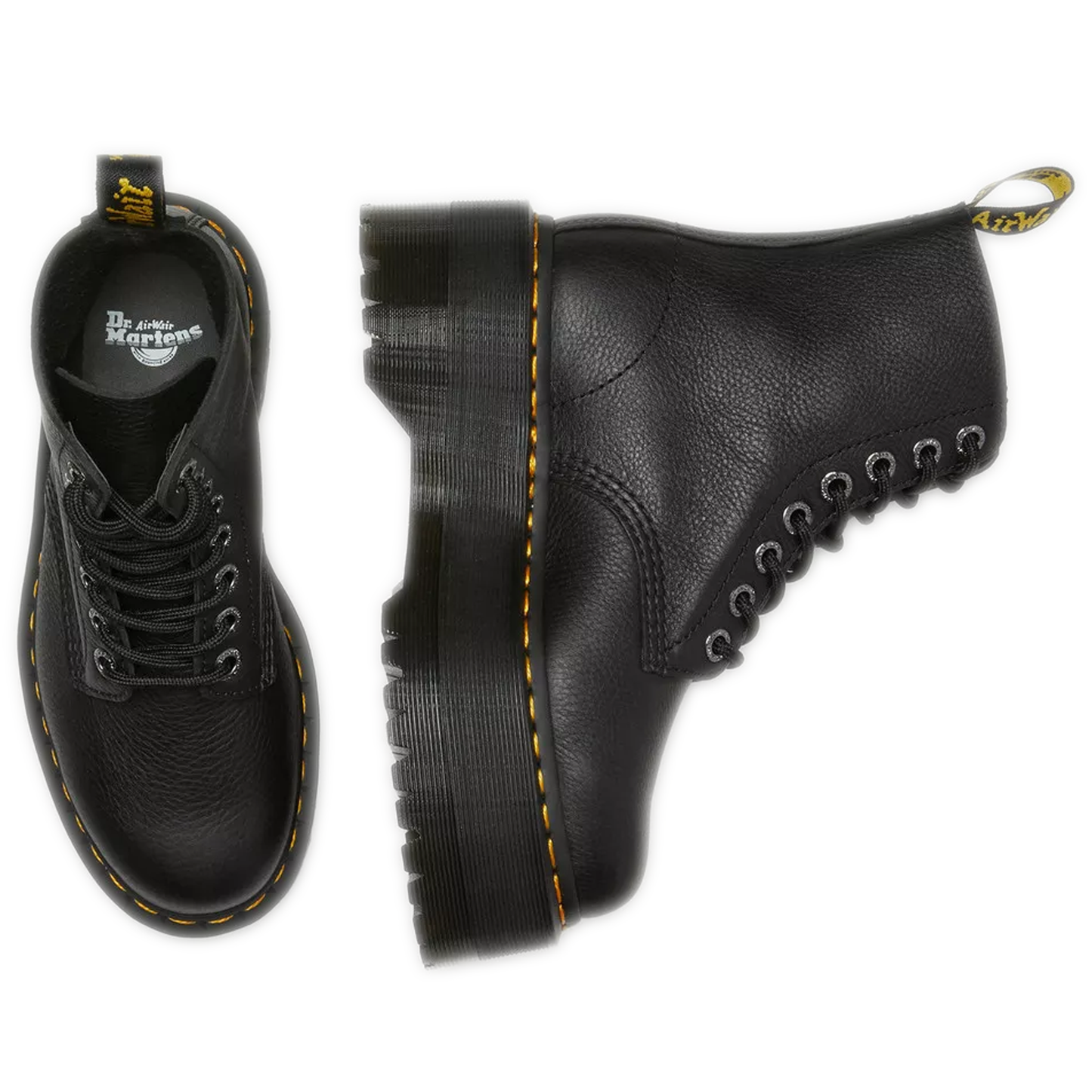 Women's Dr. Martens 1460 Pascal Max Leather Platform Boots - Black Pisa
