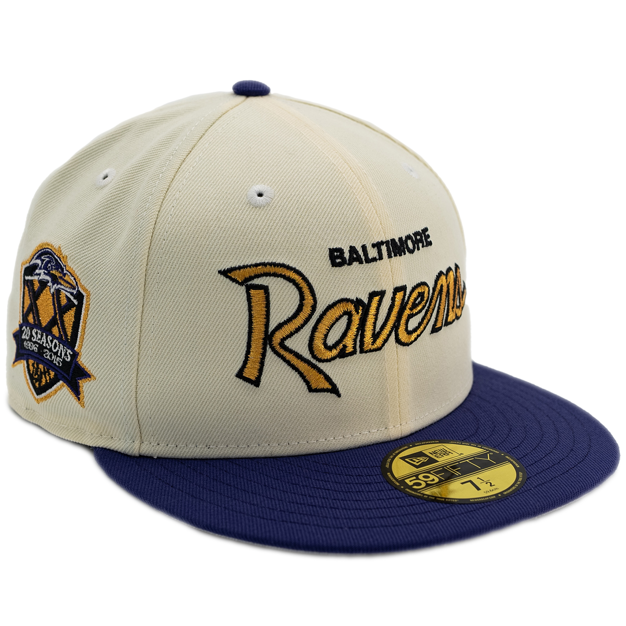 New Era Baltimore Ravens 59Fifty Fitted Hat - Chrome/ Purple New Era Baltimore Ravens 59Fifty Fitted Hat - Chrome/ Purple