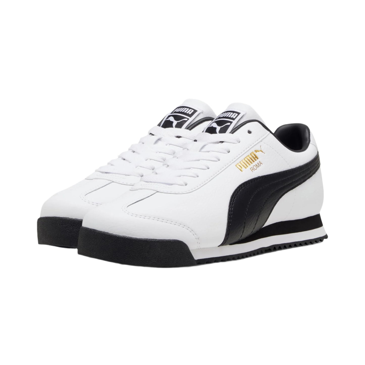 Men's Puma Roma 24 Shoes - Puma White/Puma Black/Team Gold