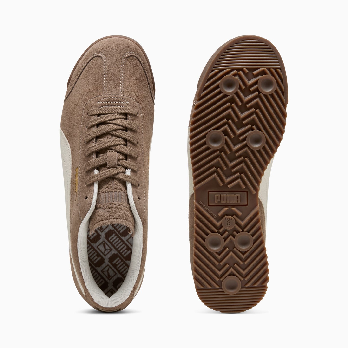 Men's Puma Roma Suede Shoes - Totally Taupe/Warm White