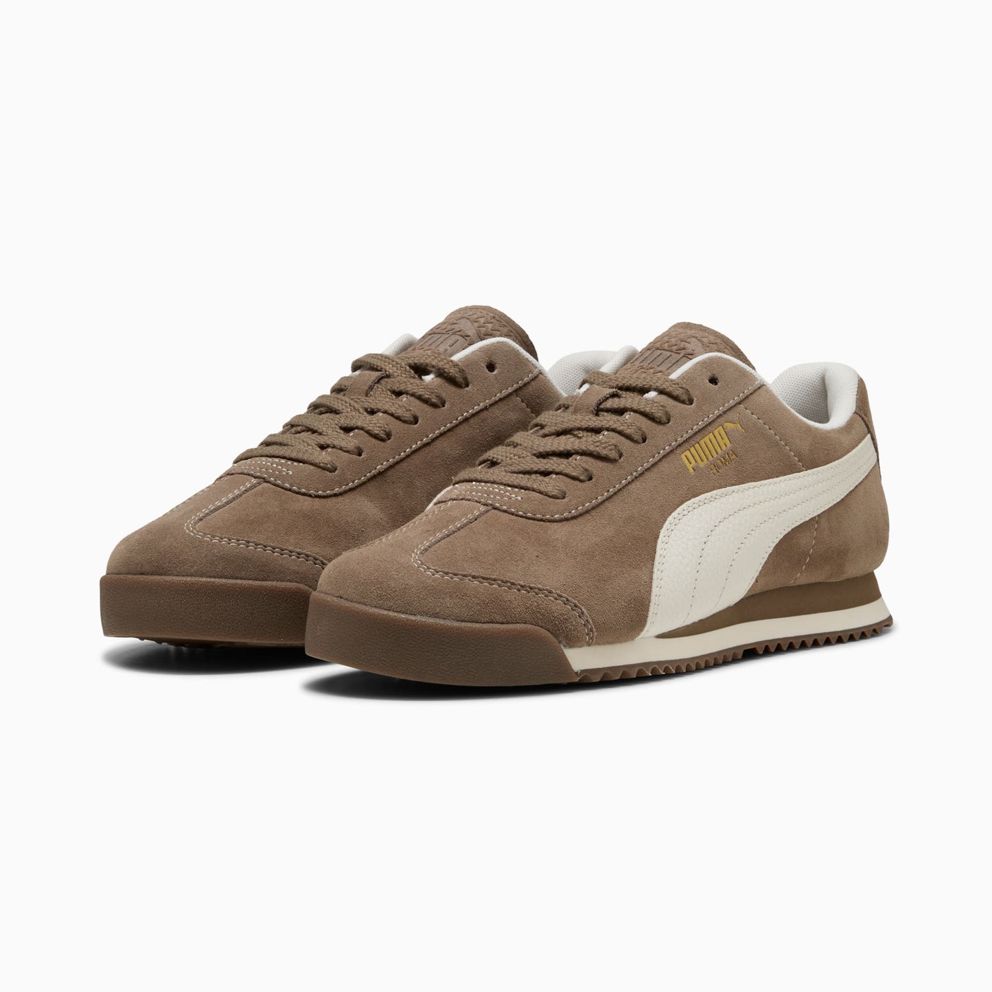 Men's Puma Roma Suede Shoes - Totally Taupe/Warm White