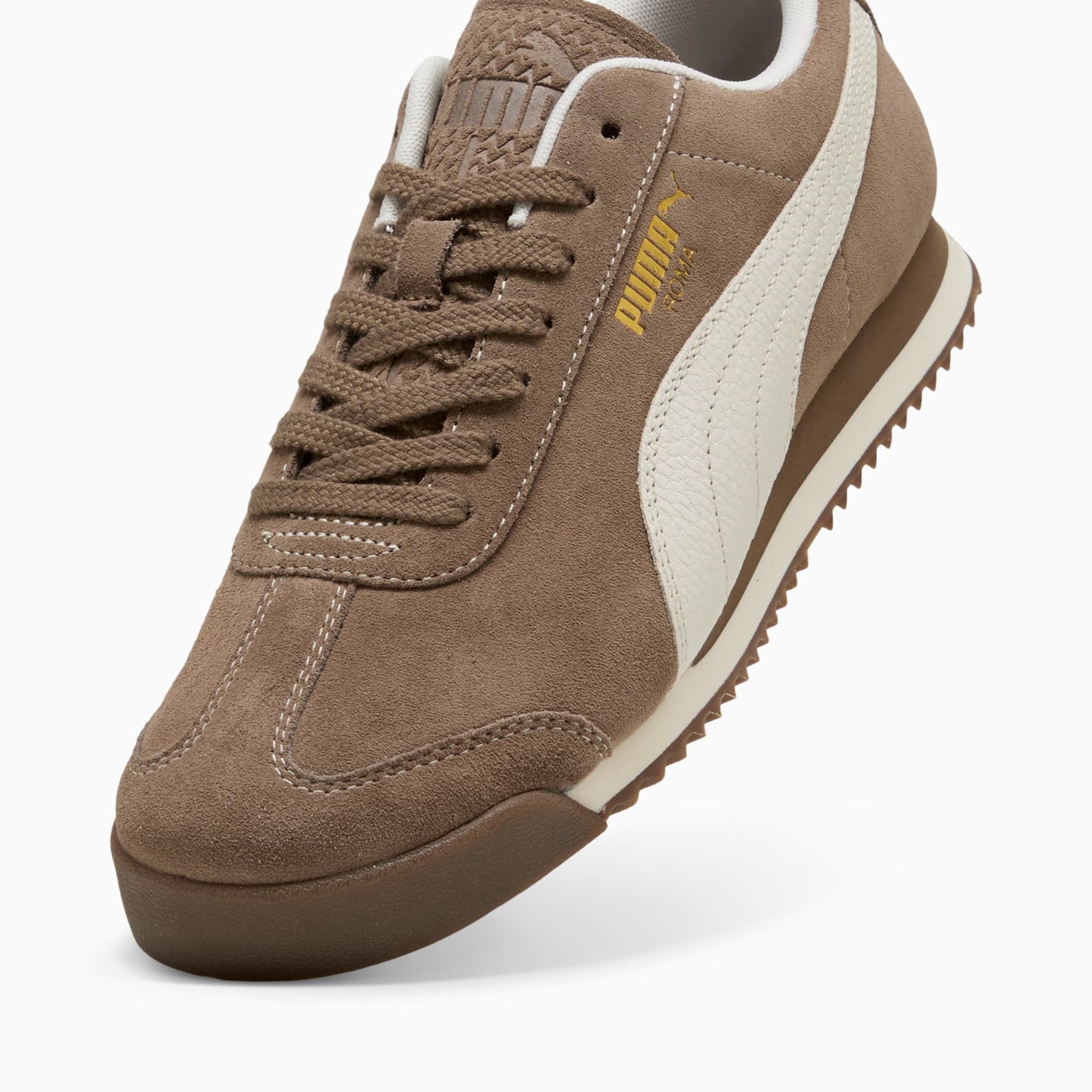 Men's Puma Roma Suede Shoes - Totally Taupe/Warm White