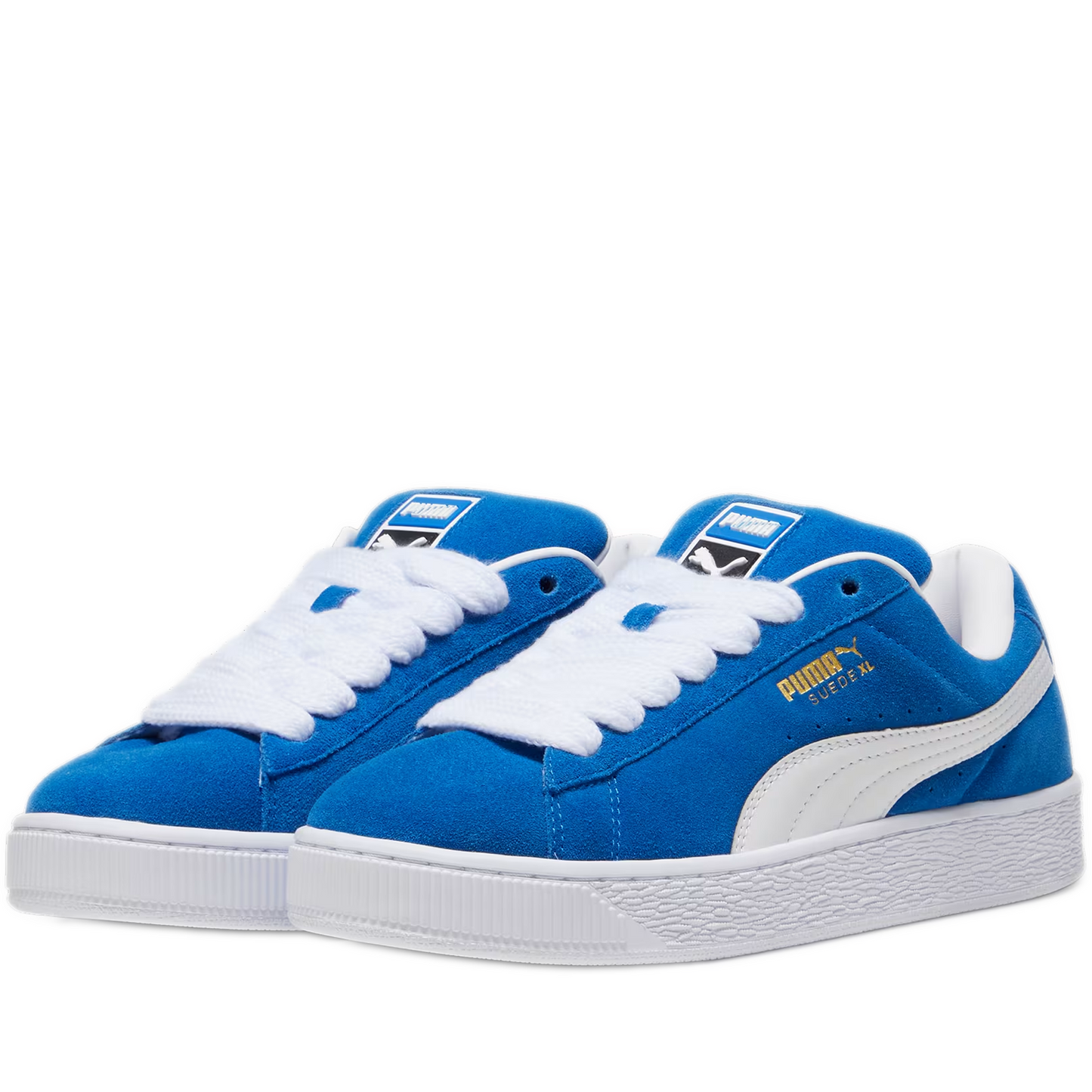 Men's Puma Suede XL Shoes - Blue/ White - Front Side