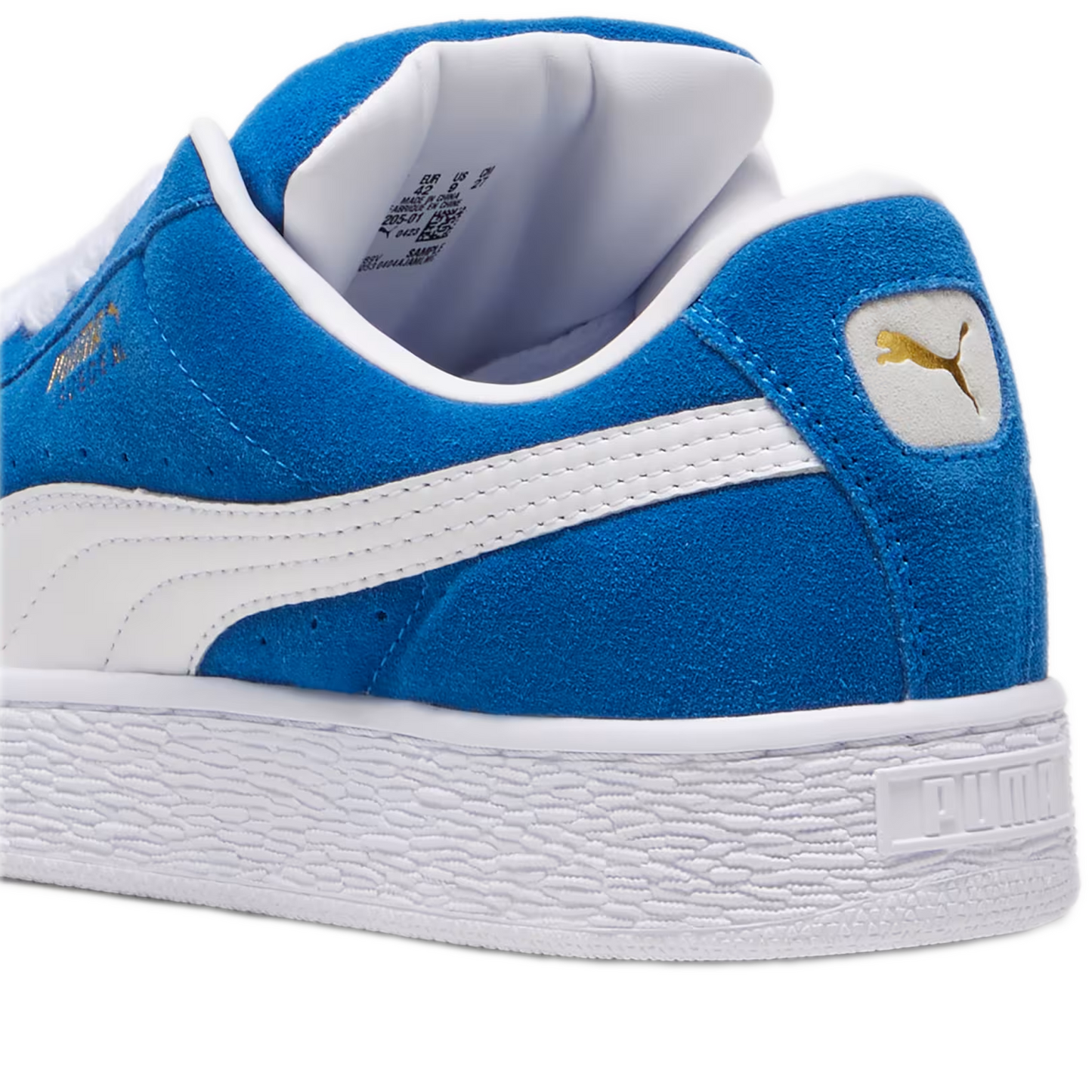 Men's Puma Suede XL Shoes - Blue/ White - Heel Detail