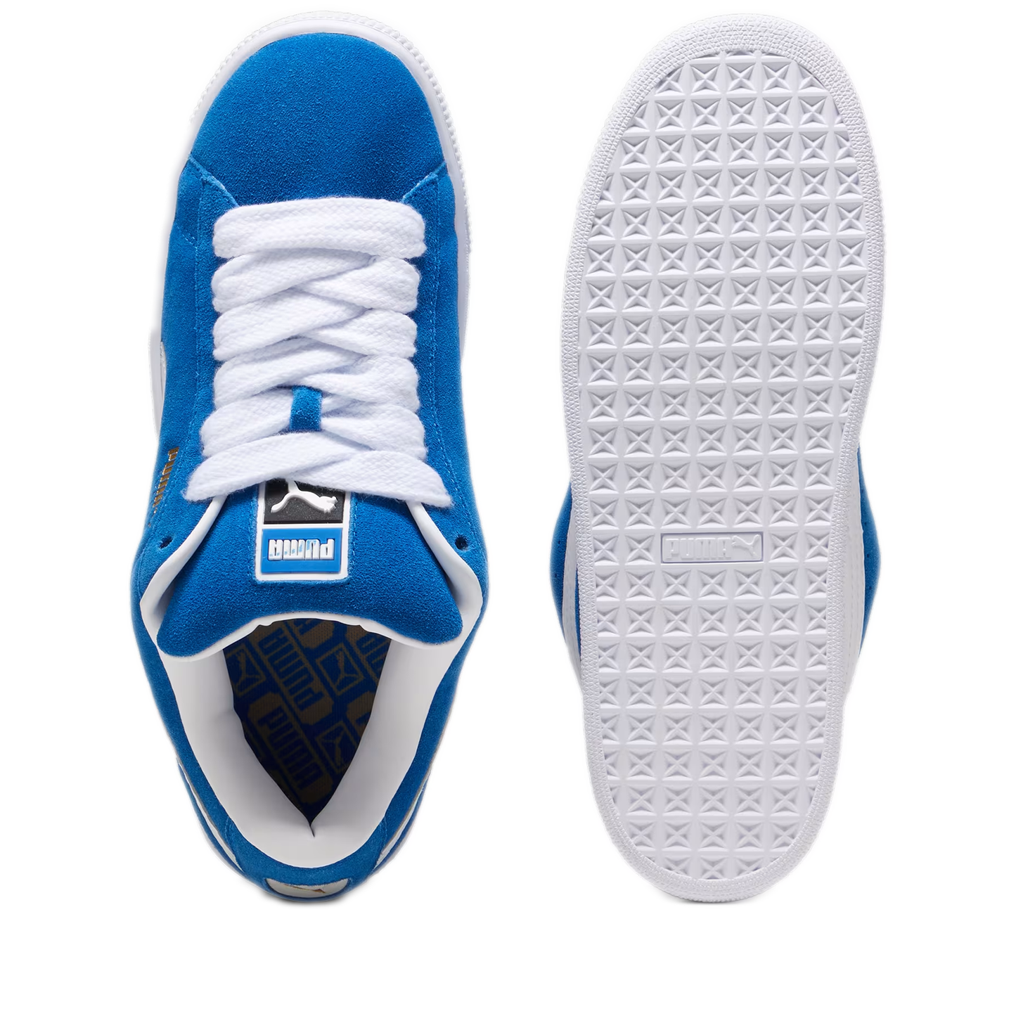 Men's Puma Suede XL Shoes - Blue/ White - Top-Outsole