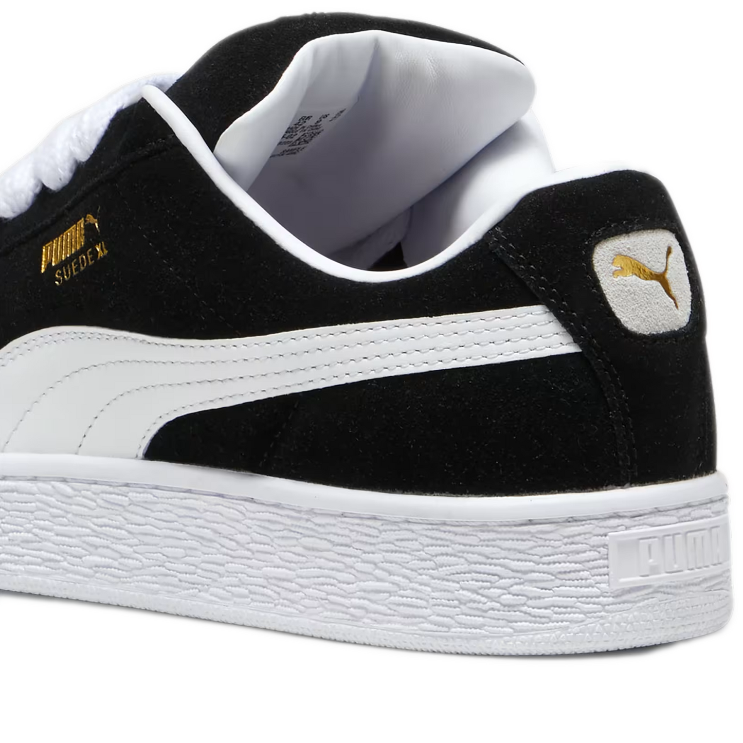 Men's Puma Suede XL Shoes - Black/ White - Heel Detail