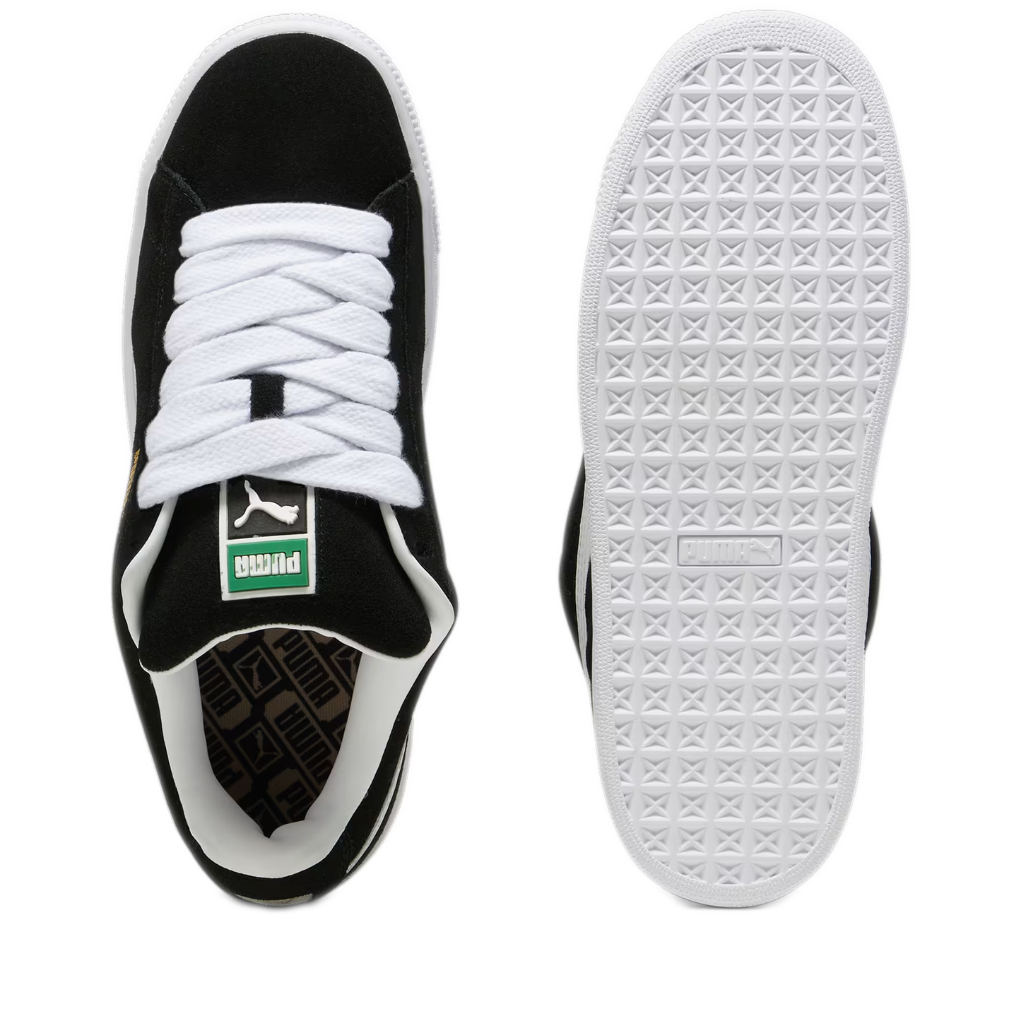 Men's Puma Suede XL Shoes - Black/ White Top-Outsole