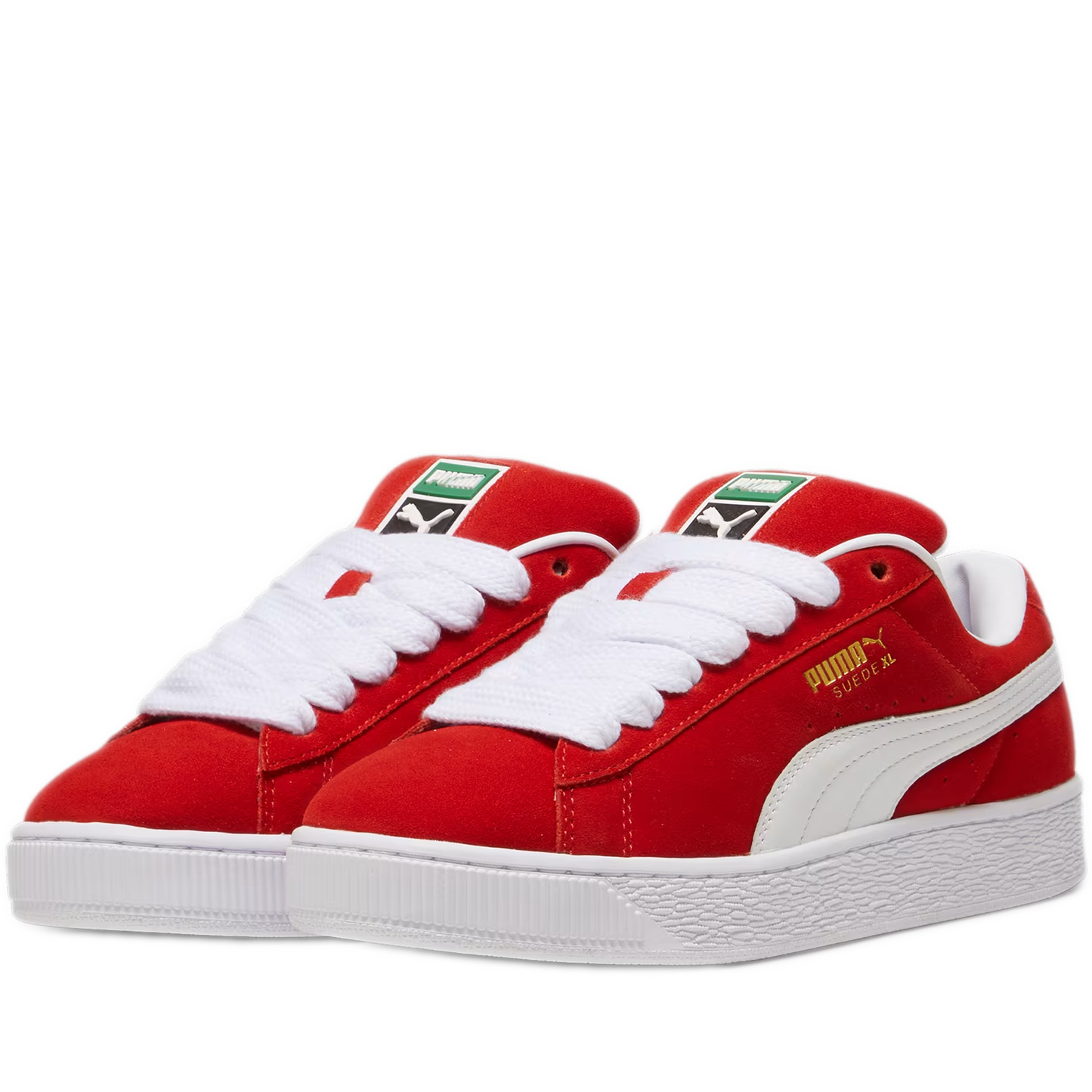 Men's Puma Suede XL Shoes - Red/ White - Front Side