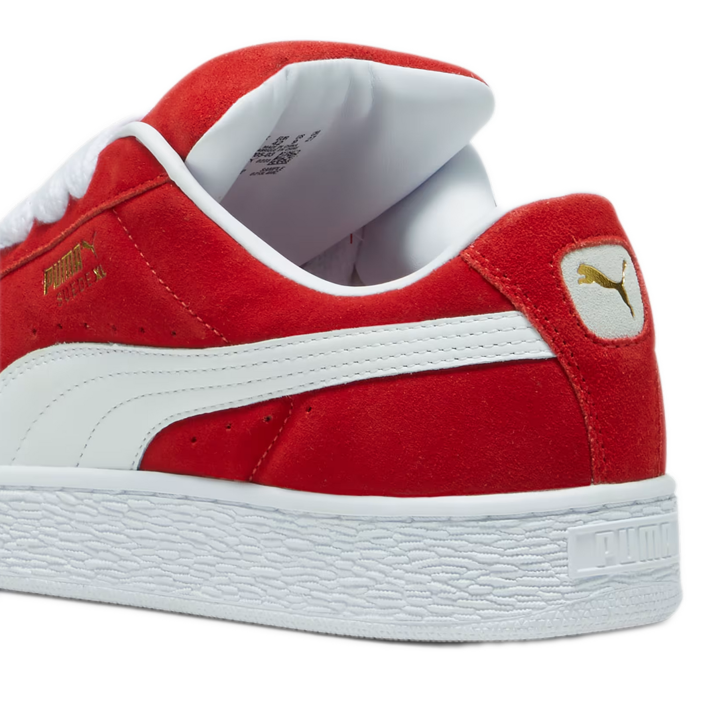 Men's Puma Suede XL Shoes - Red/ White - Heel Detail