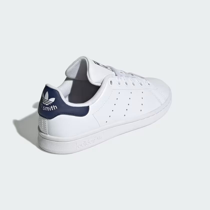Grade School's Adidas Stan Smith Shoes - White/Dark Blue