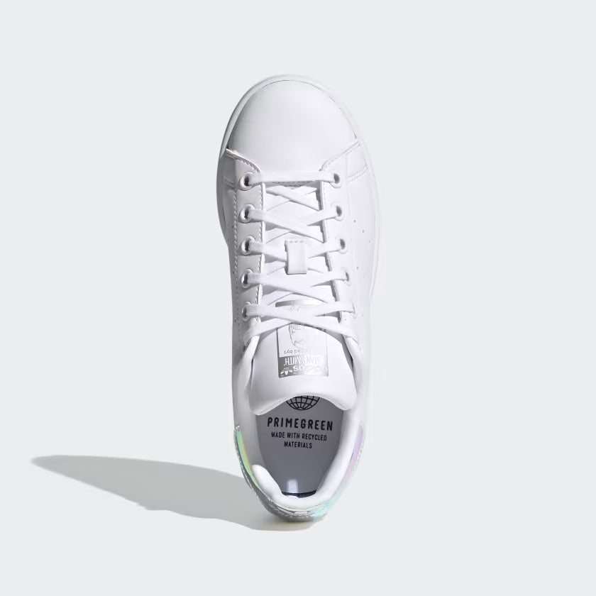 Grade School's Adidas Stan Smith Shoes - Cloud White/Cloud White/Silver Metallic