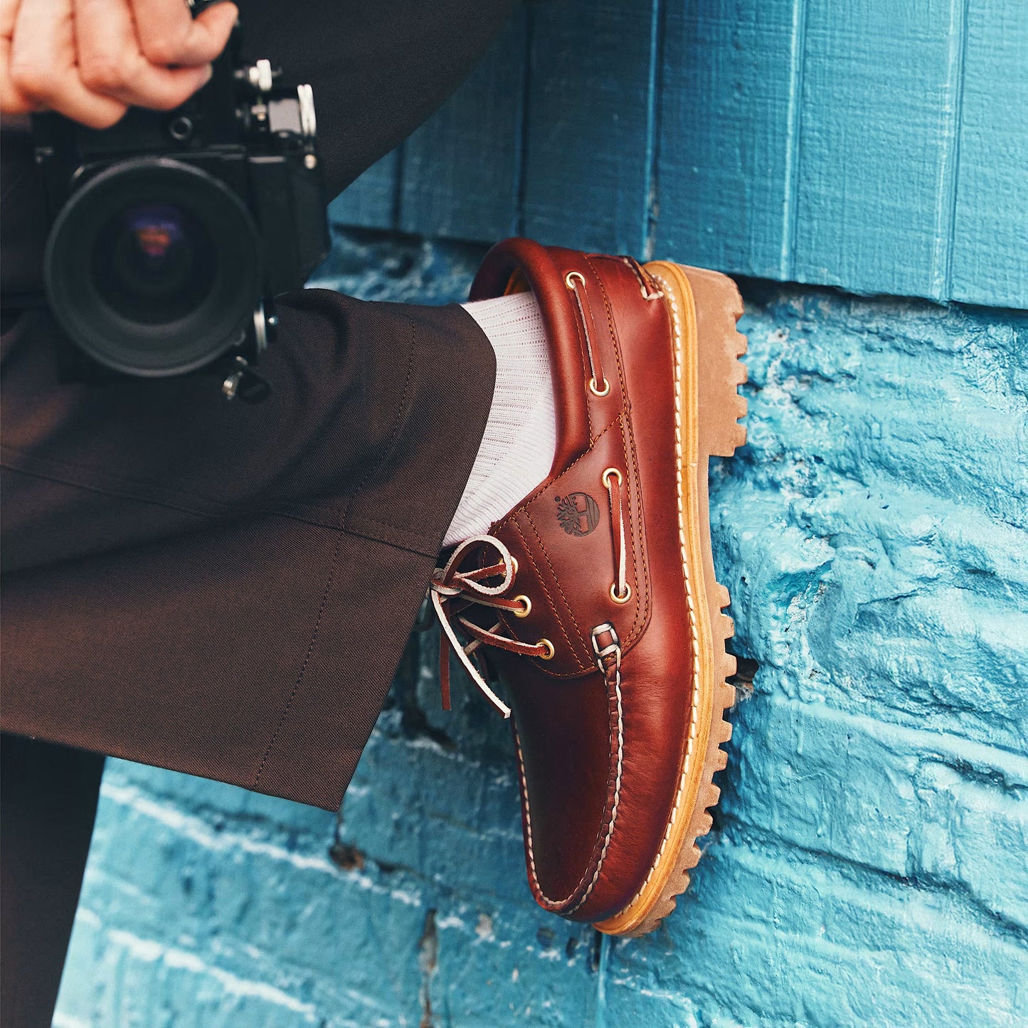 Men's Timberland 3-Eye Lug Boat Shoe - Burgundy
