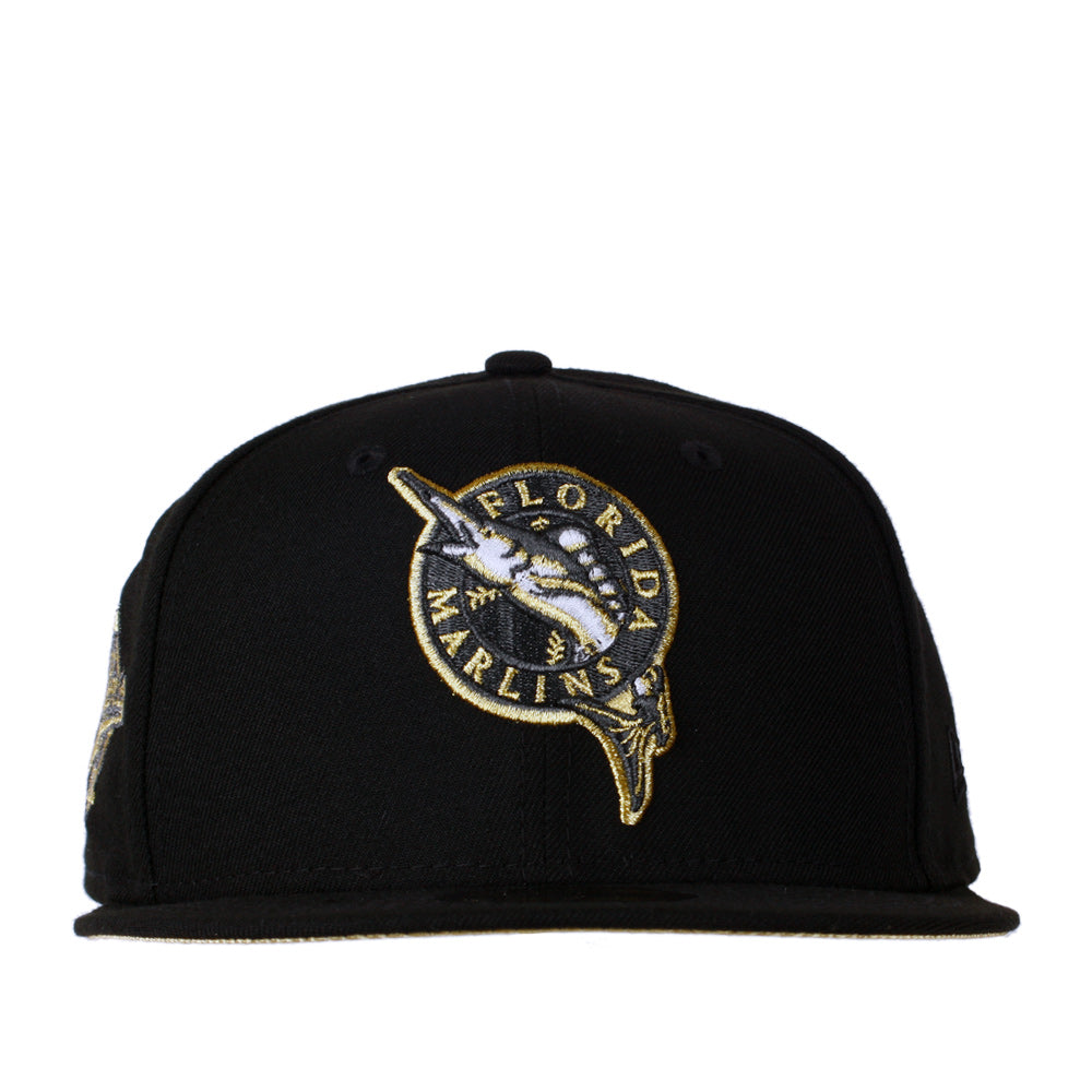 New Era Florida Marlins 1997 World Series Patch - 59FIFTY Custom Fitted Hat - Gold/ Black