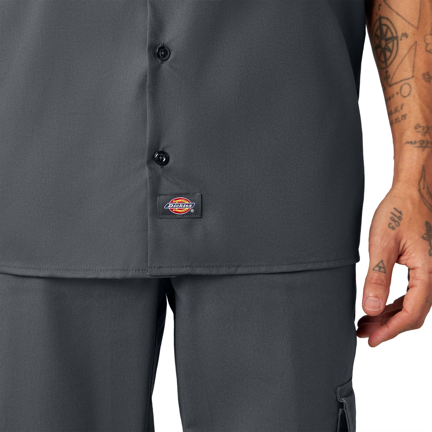 Men's Dickies FLEX Relaxed Fit Short Sleeve Work Shirt - Charcoal