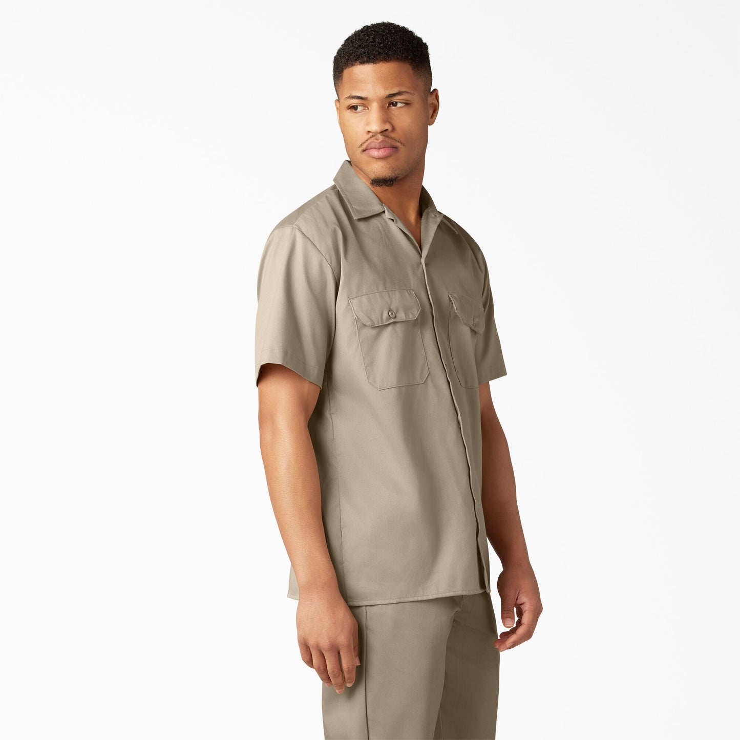 Men's Dickies FLEX Relaxed Fit Short Sleeve Work Shirt - Desert Sand