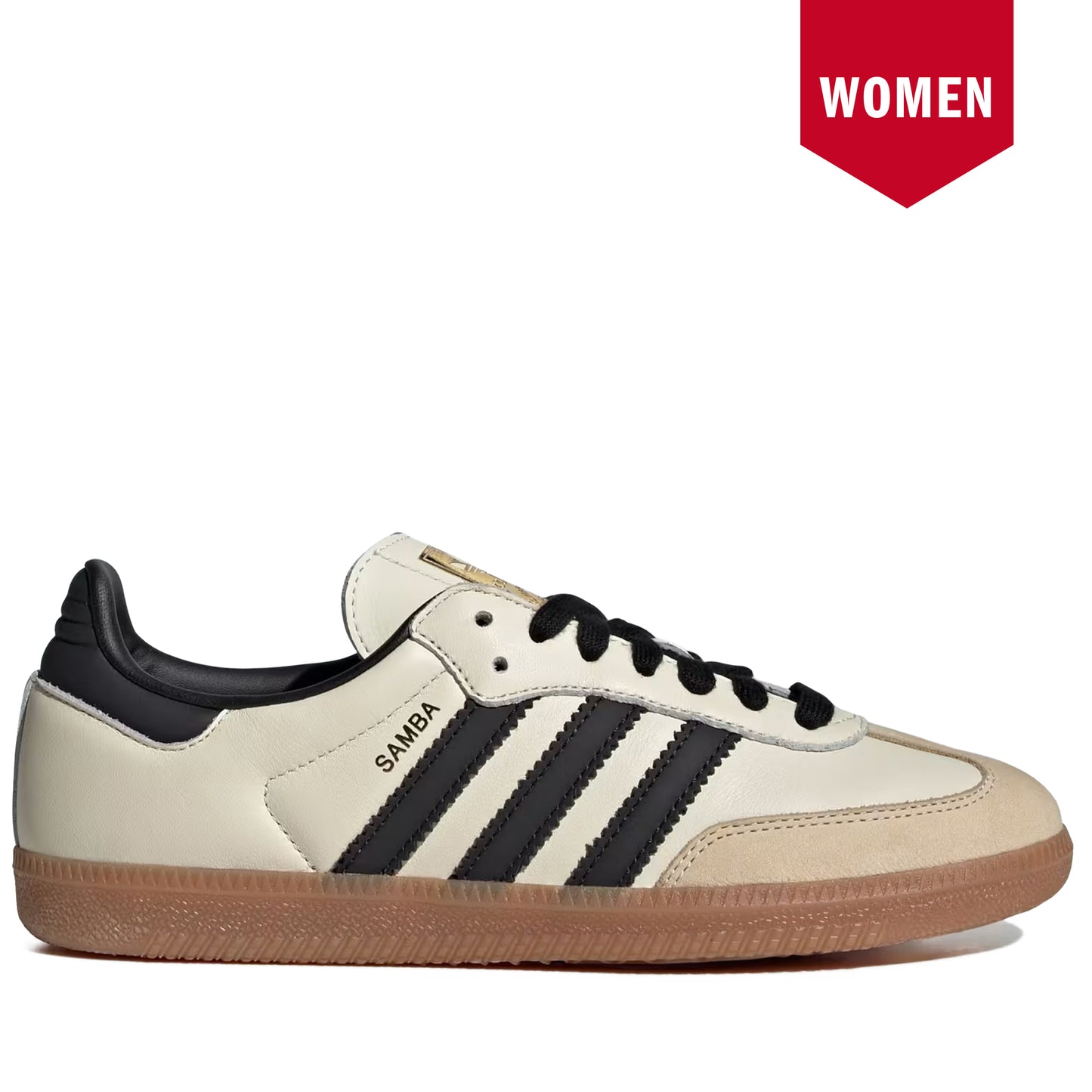 Women's Adidas Samba OG Shoes - Cream White/Core Black/Sand Strata