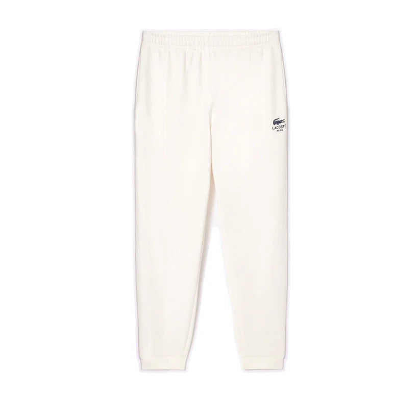 Men's Lacoste Tapered Leg Fleece Trackpants - White
