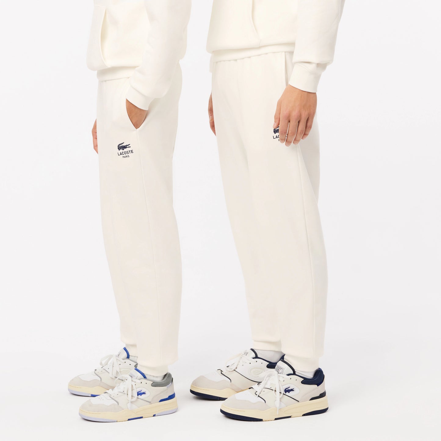 Men's Lacoste Tapered Leg Fleece Trackpants - White