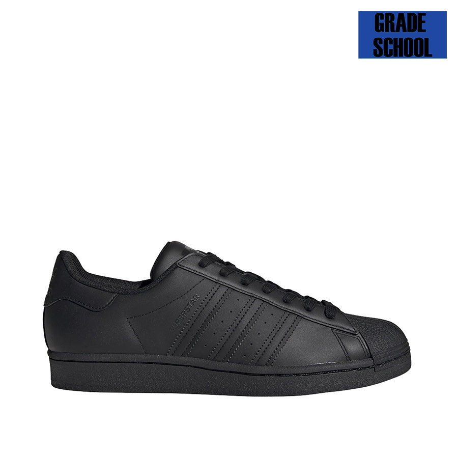 Grade School Adidas Superstar J Shoes - Black/Black