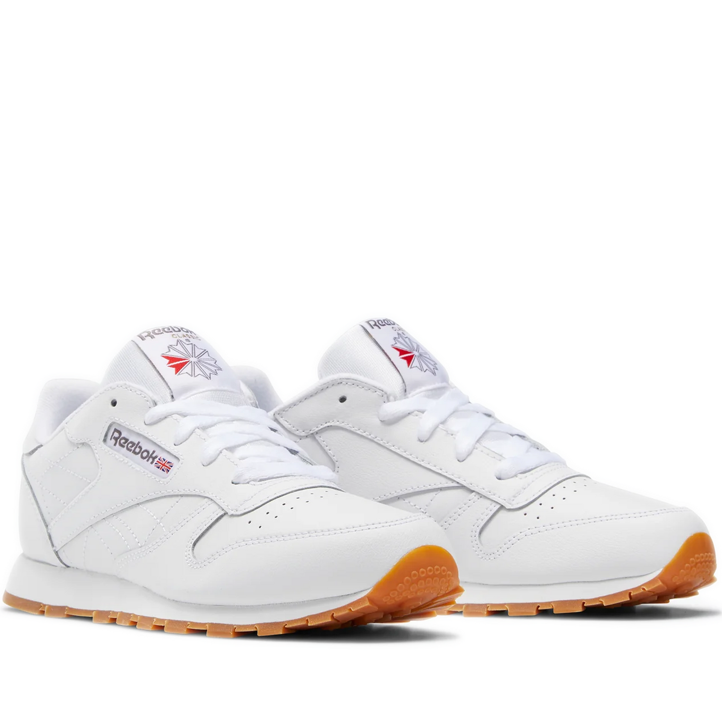 Pre School Reebok Classic Leather Shoes - White/Gum