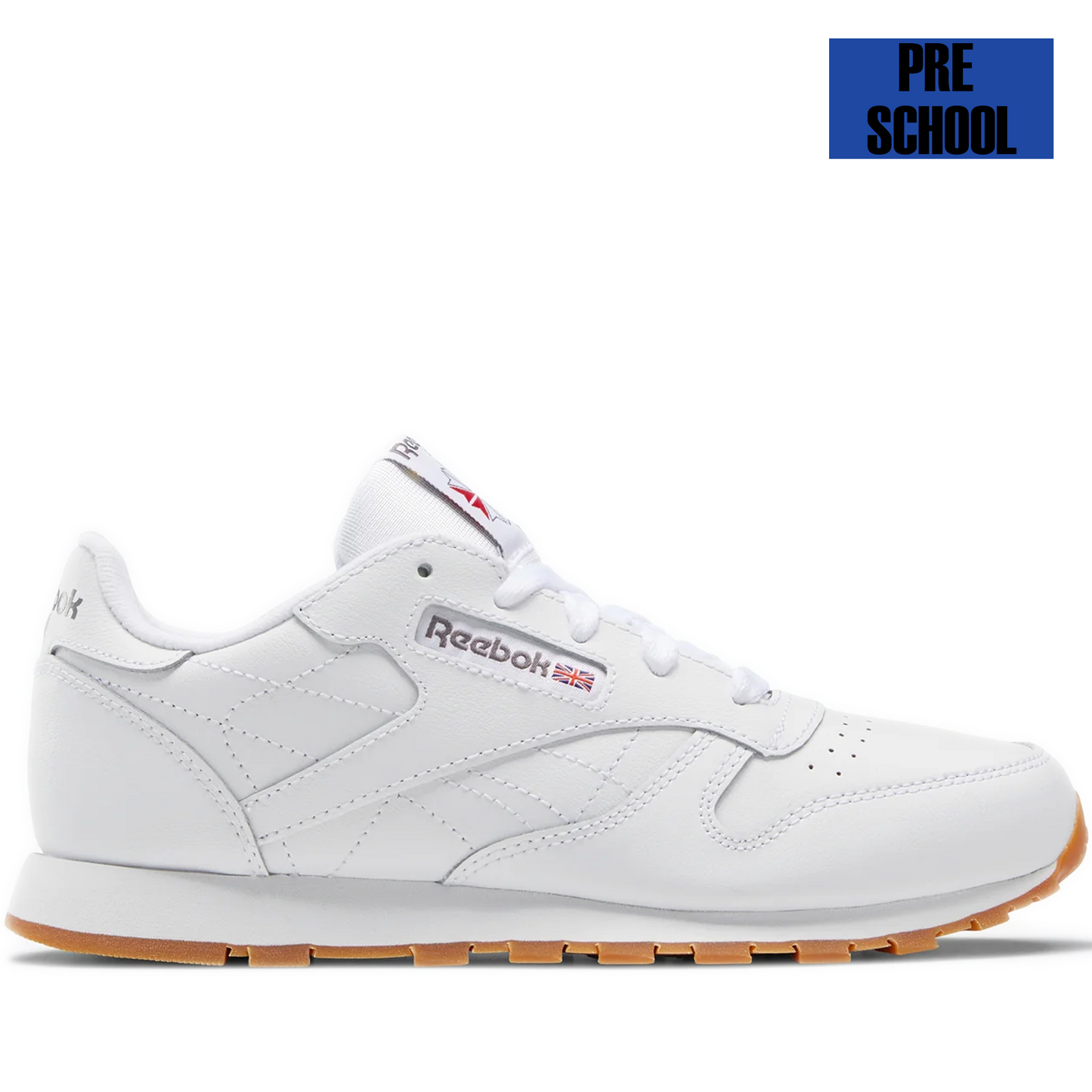 Pre School Reebok Classic Leather Shoes - White/Gum