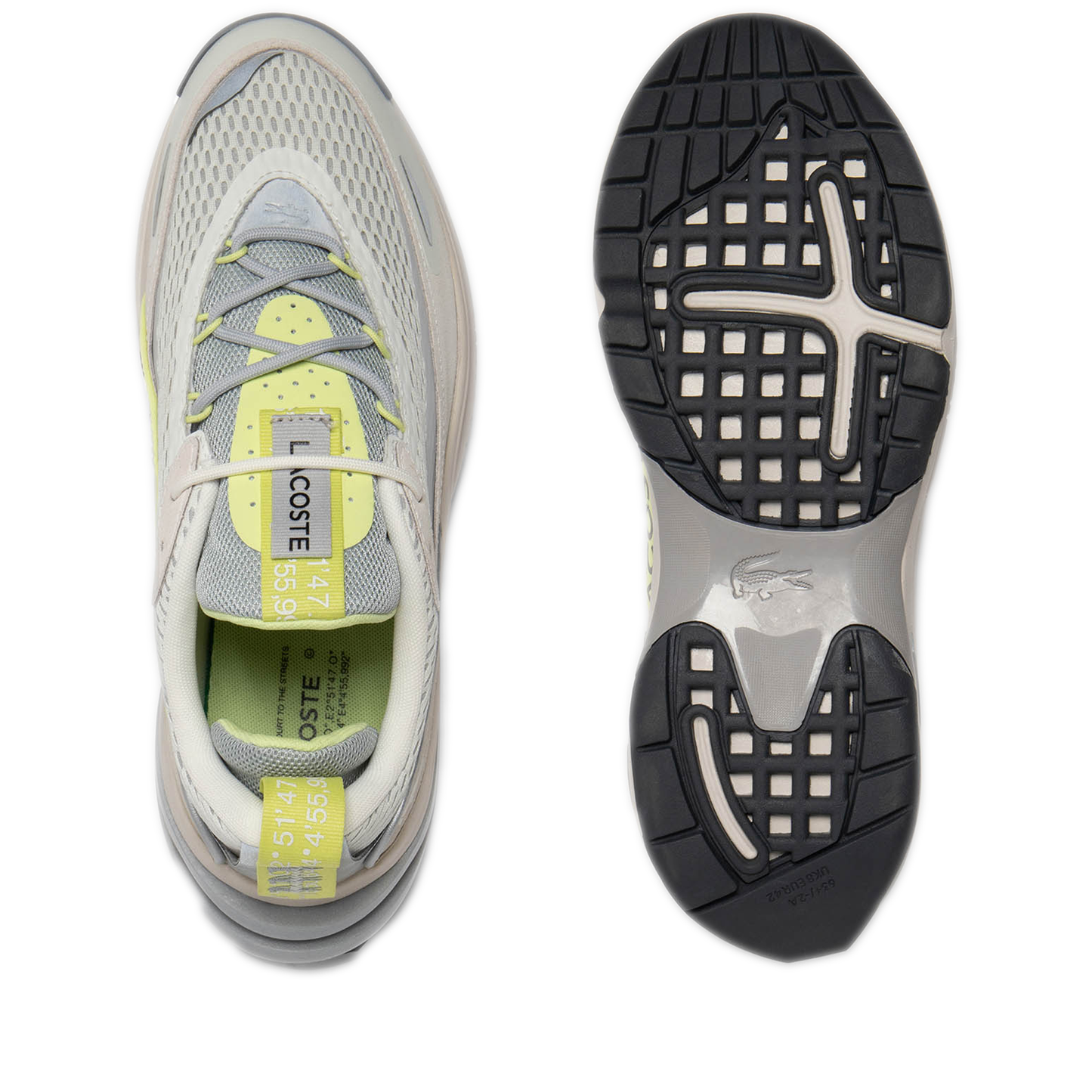 Men's Lacoste Audyssor Colourblock Textile Sneakers - Off White/ Light Grey