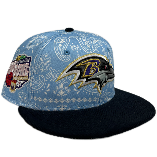 New Era Baltimore Ravens 59Fifty Fitted Hat - Blue Bandana/ Black