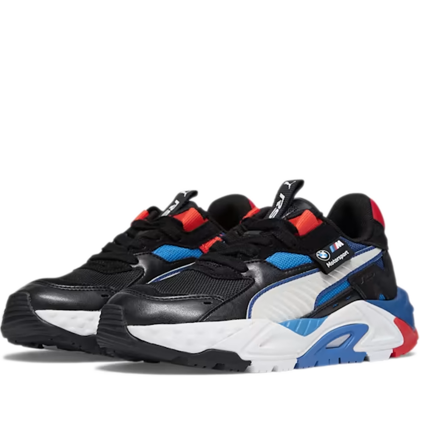 Men's Puma BMW M Motorsport RS-Trck Shoes - Black/ White/ Blue/ Red