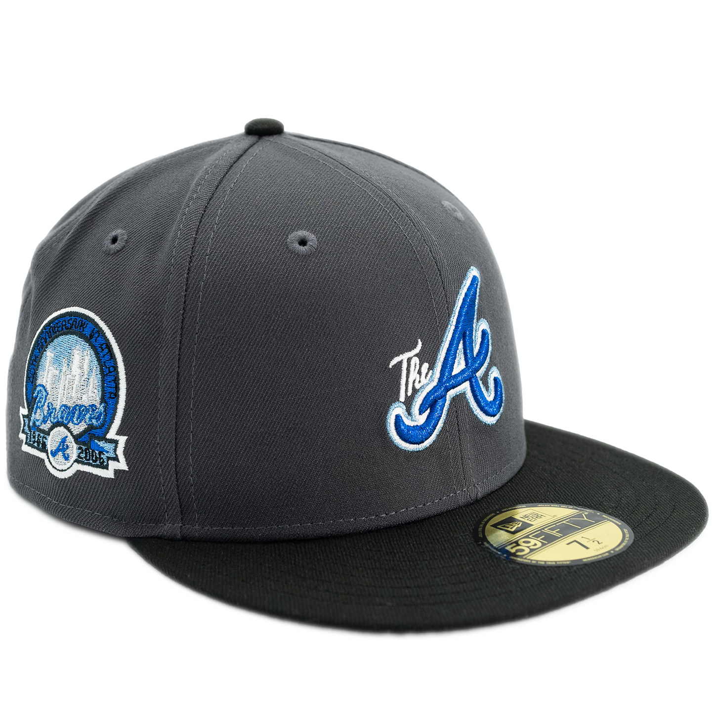 New Era Atlanta Braves 59Fifty Fitted Hat - Dark Graphite/ Black