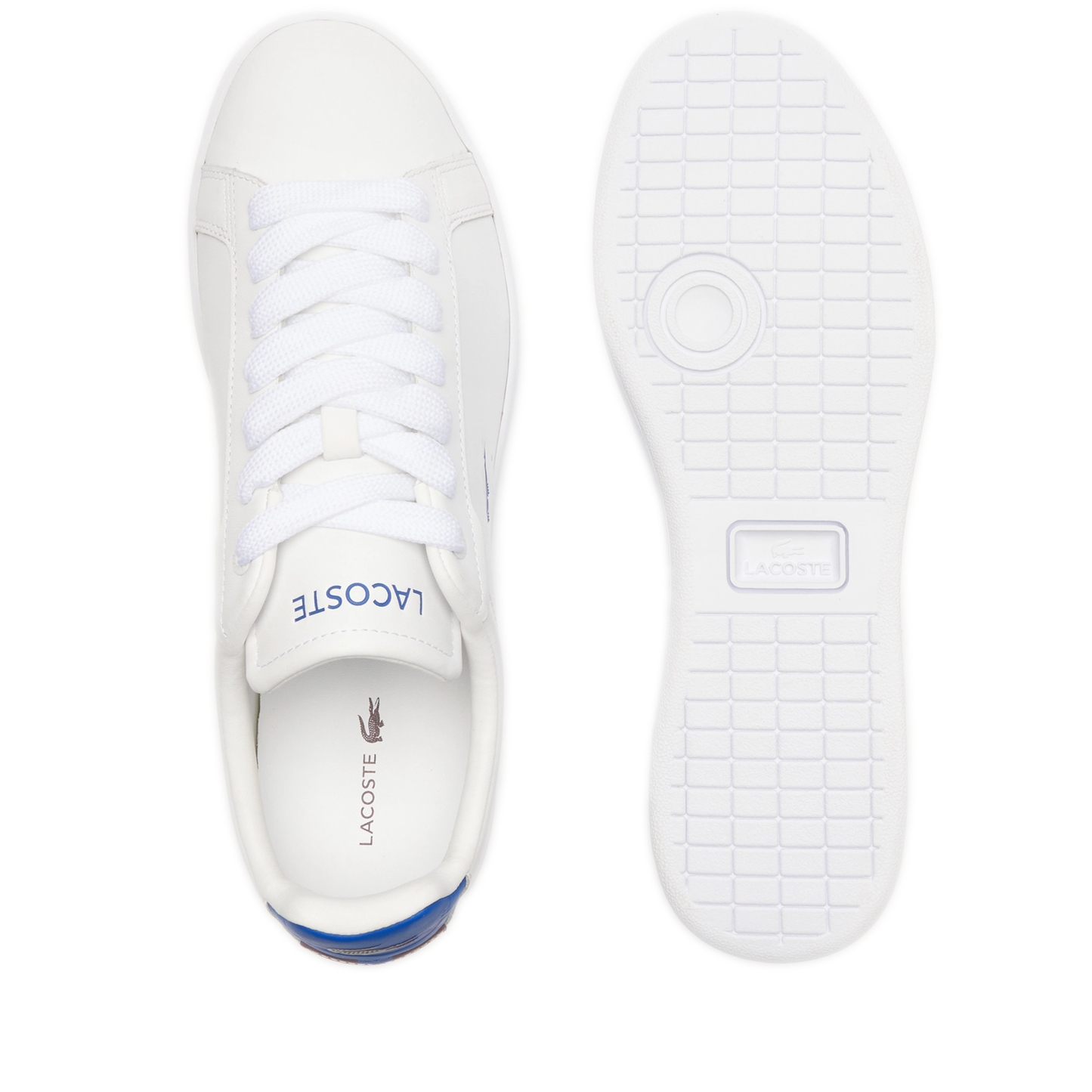 Men's Lacoste Carnaby Pro Leather Trainers - White/ Dark Blue
