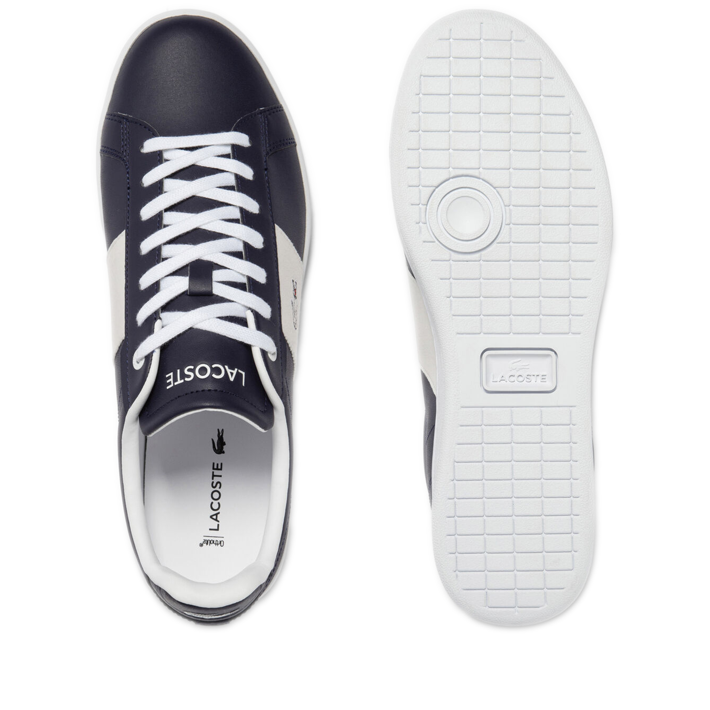 Men's Lacoste Carnaby Pro Leather Trainers - Navy/ White