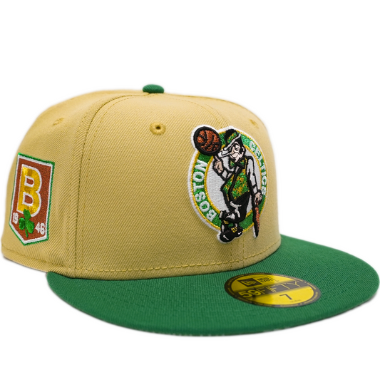 New Era Boston Celtics 59Fifty Fitted Hat - Khaki/ Green