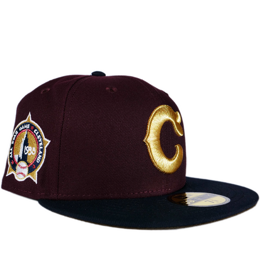 New Era Cleveland Indians 59FIFTY Fitted Hat - Maroon/ Navy/ Walnut