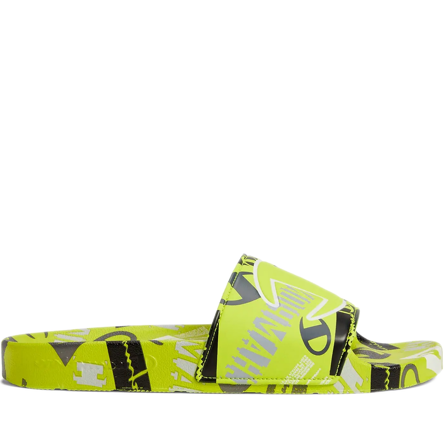 Men's Champion IPO C Logo Slides - Lime/ Black/ Grey