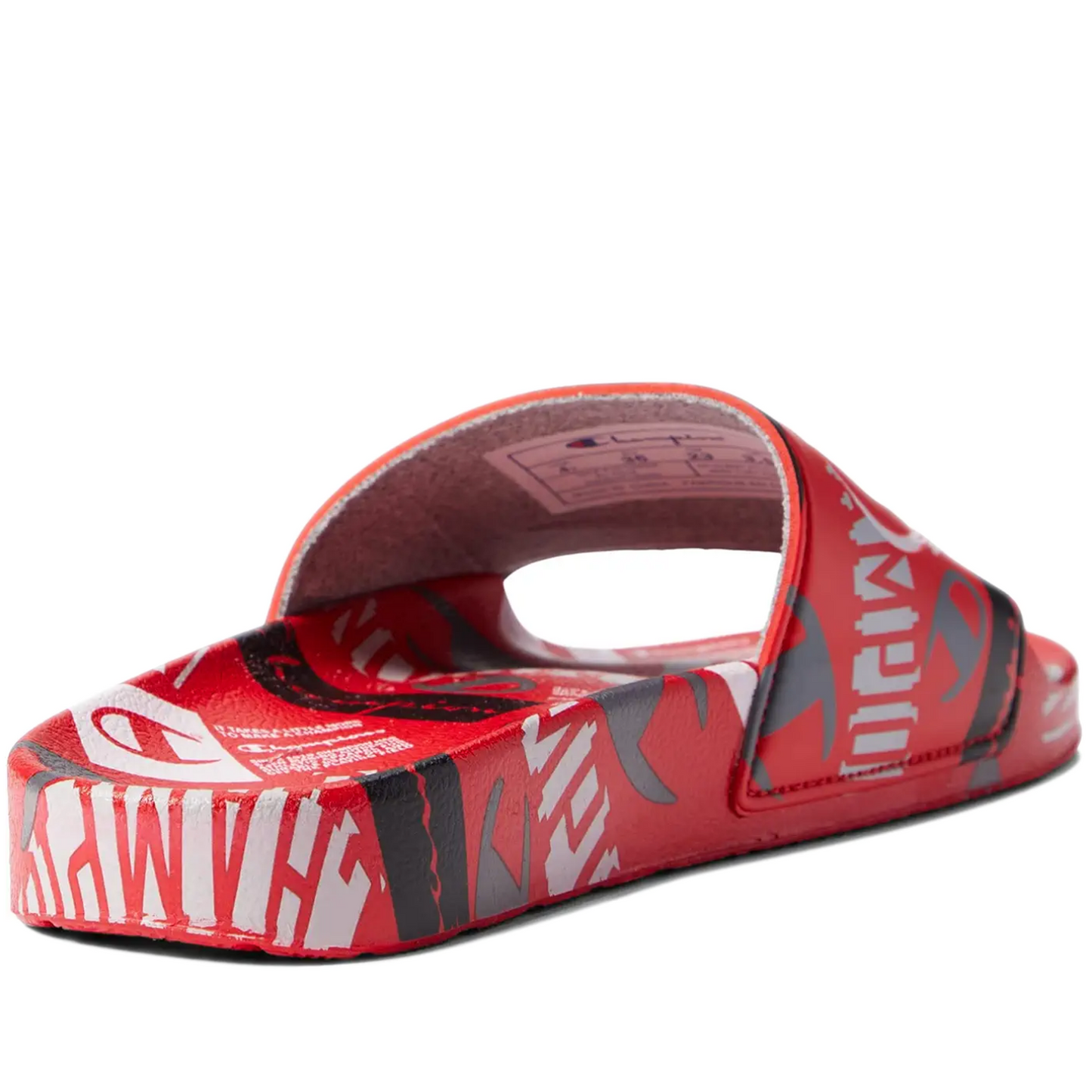 Men's Champion IPO C Logo Slides - Scarlet/ Black