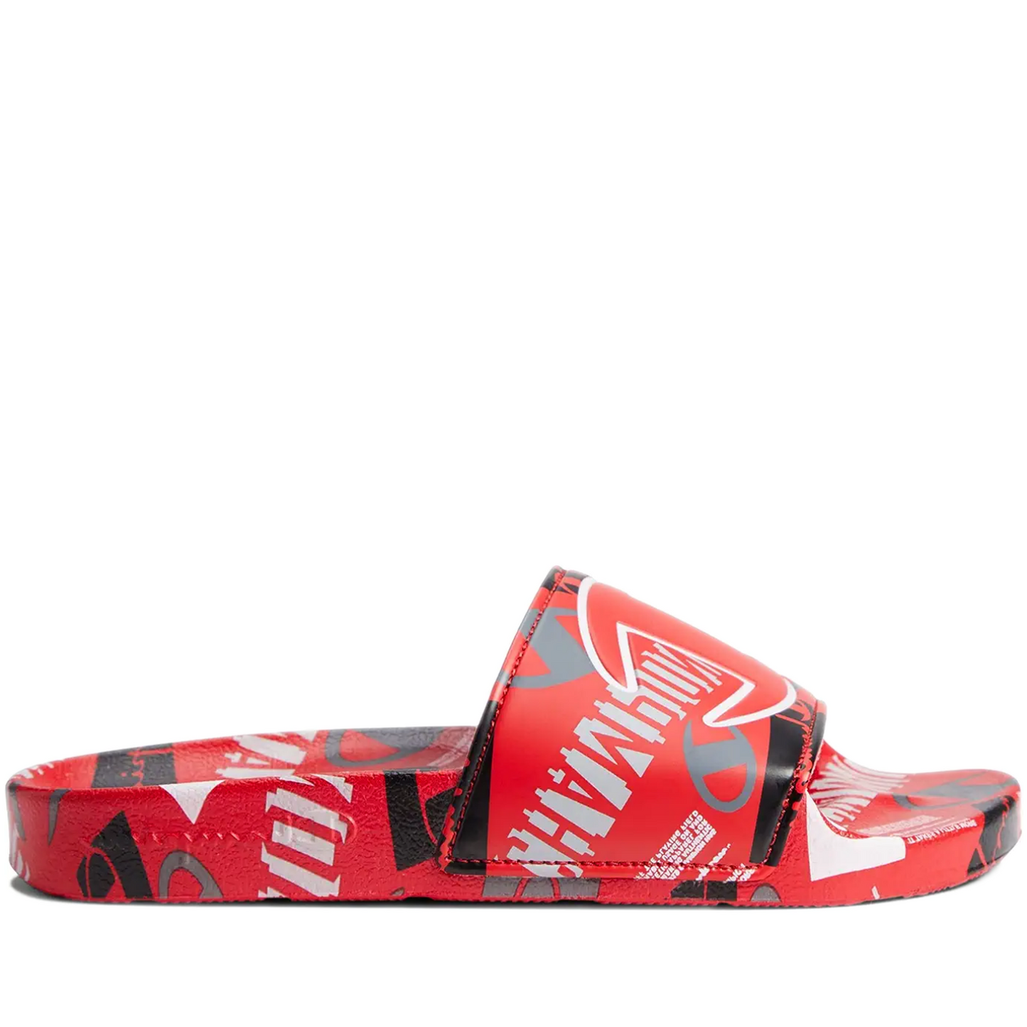 Men's Champion IPO C Logo Slides - Scarlet/ Black